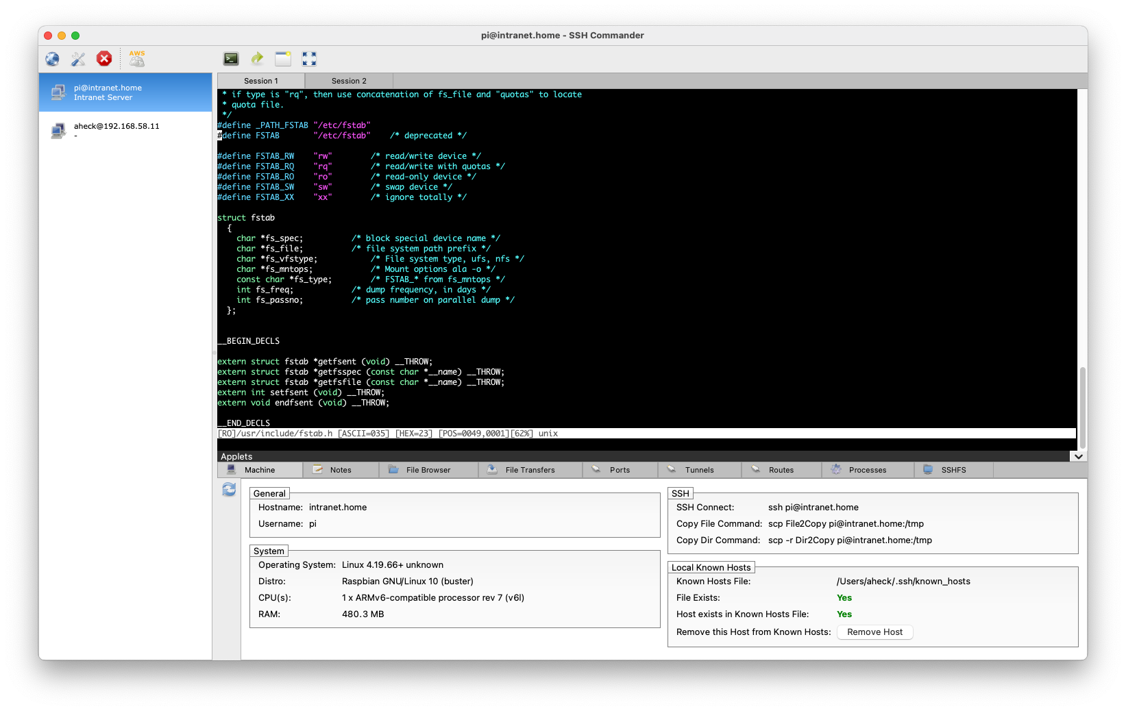 Screenshot of SSH Commander