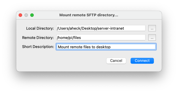 Mounting a remote directory with SSH Commander